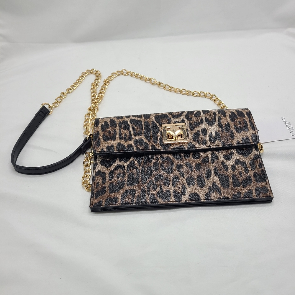 Sondra Roberts Squared Animal Print Crossbody NWT